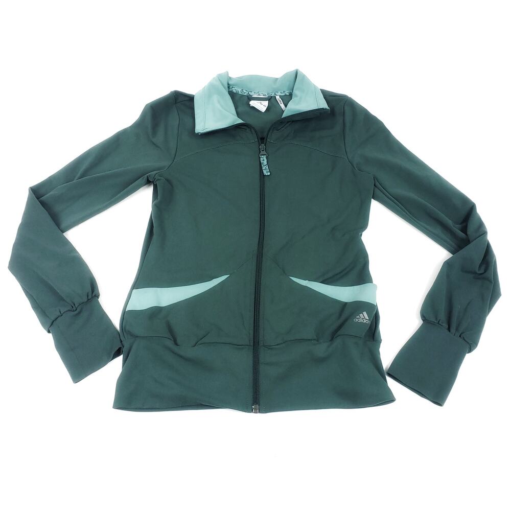 Adidas Clima Lite Track Jacket 2 Tone Turquoise Zip Front Women's Size Small
